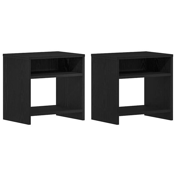 vidaXL Bedside Cabinets 2 pcs Black Oak 40x30x40 cm Engineered Wood