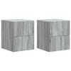 vidaXL Wall-Mounted Bedside Cabinet 2 pcs Grey Sonoma