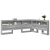 vidaXL Storage Headboard with Shelf Grey Sonoma 140 cm Engineered Wood