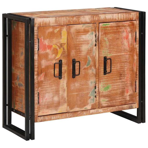 vidaXL Sideboard with Doors Brown Solid Reclaimed Wood and Metal