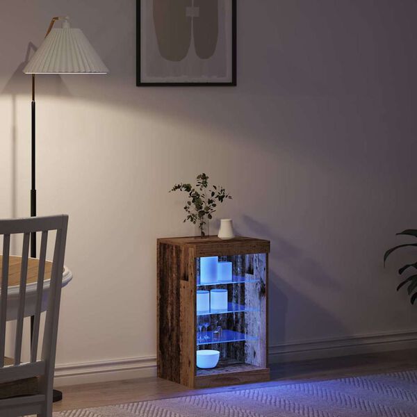 vidaXL LED Sideboard Old Wood 41 x 37 x 67 cm Engineered Wood