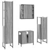 vidaXL 4 Piece Bathroom Cabinet Set Grey Sonoma Engineered Wood