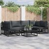 vidaXL Garden Sofa Set with Cushion 7 pcs Black Aluminium