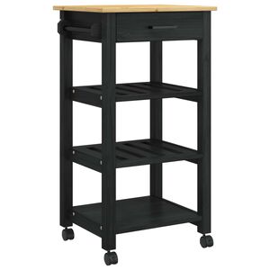 vidaXL Kitchen Trolley Plain Black 88.5 x 40 x 48 cm