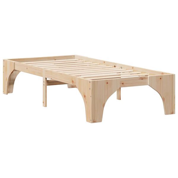 vidaXL Bed Frame Brown 75 x 190 cm Solid Pine Wood