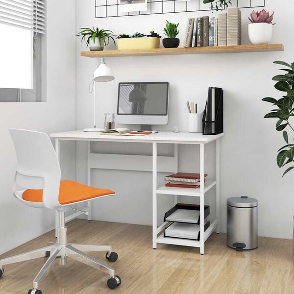 vidaXL Computer Desk White 105x50x72 cm MDF and Metal