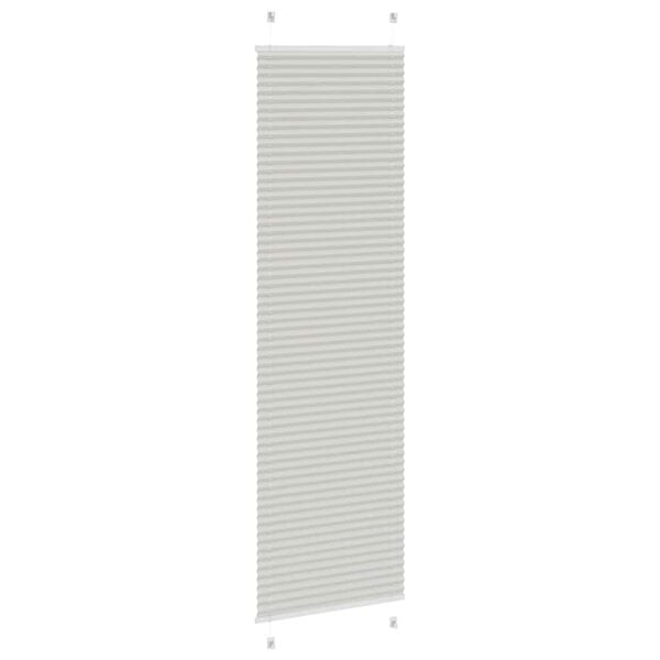 vidaXL Pleated Blind Light Grey 55x200 cm Fabric Width 54.4 cm Polyester