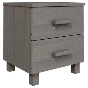 vidaXL Bedside Cabinet HAMAR Light Grey 40x35x44.5 cm Solid Pinewood