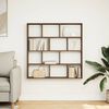 vidaXL Wall Cube Shelf 12 Compartments Brown Oak Engineered Wood