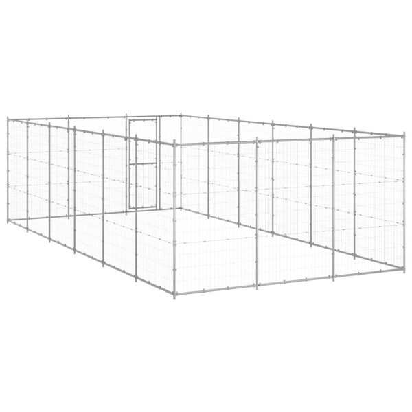 vidaXL Outdoor Dog Kennel Galvanised Steel 21.78 m&sup2;