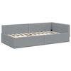 vidaXL Corner Bed Frame Light Grey 100 cm x 200 cm Velvet