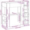 vidaXL Loft Bed Frame with Desk with Storage Smoked Oak 98.5 x 200 cm