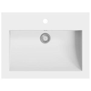 vidaXL Granite Basin 600x450x120 mm White
