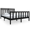 vidaXL Bed Frame without Mattress Black Solid Wood 160x200 cm
