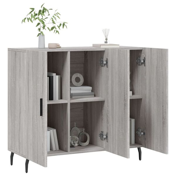 vidaXL Sideboard Grey Sonoma 90x34x80 cm Engineered Wood