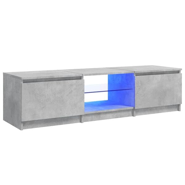 vidaXL TV Cabinet with LED Lights Concrete Grey 140x40x36 cm