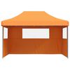 vidaXL Foldable Party Tent Pop-Up with 3 Sidewalls Orange