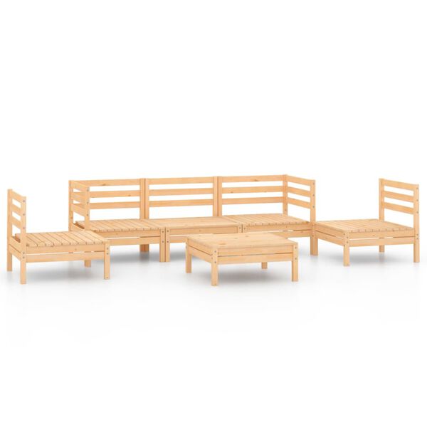 vidaXL 6 Piece Garden Lounge Set Solid Pinewood