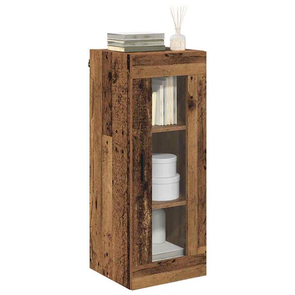 vidaXL Wall Mounted Cabinet Old Wood 34.5 x 34 x 90 cm