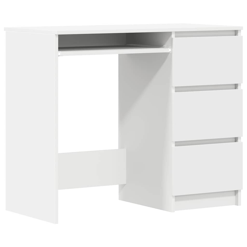PC　DESK　LOW　90cm　BR/WH vidaXL Desk White 90x45x76 cm Engineered Wood | vidaXL.co.uk