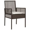 vidaXL Garden Dining Set 3 pcs Brown Poly rattan