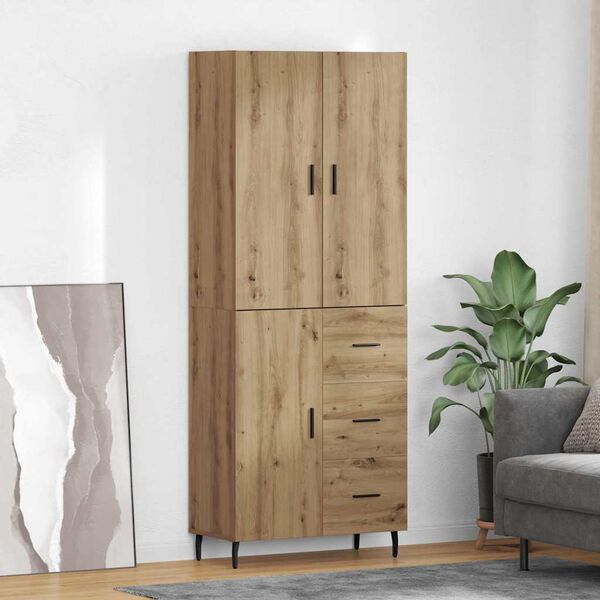 vidaXL Highboard with Drawer 2 pcs Artisan Oak Engineered Wood