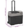vidaXL Cool Box with Wheel and Adapter Black&Grey 40 L Polypropylene