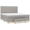 vidaXL Box Spring Bed with Mattress Light Grey 160x200 cm Fabric