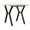 vidaXL Dining Table Y-Frame 80x80x75 cm Solid Wood Pine and Steel