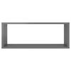 vidaXL Wall Cube Shelf 6 pcs High Gloss Grey 60x15x23 cm Engineered Wood