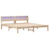 vidaXL Bed Frame with Headboard Brown 200 x 200 cm Solid Pine Wood