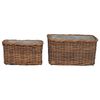 vidaXL Firewood Basket 2 pcs Brown Lacak Rattan