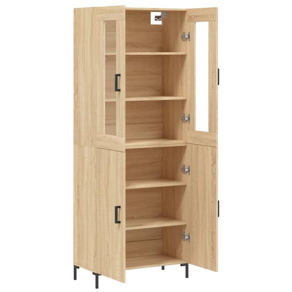 vidaXL Highboard Sonoma Oak 69.5x34x180 cm Engineered Wood