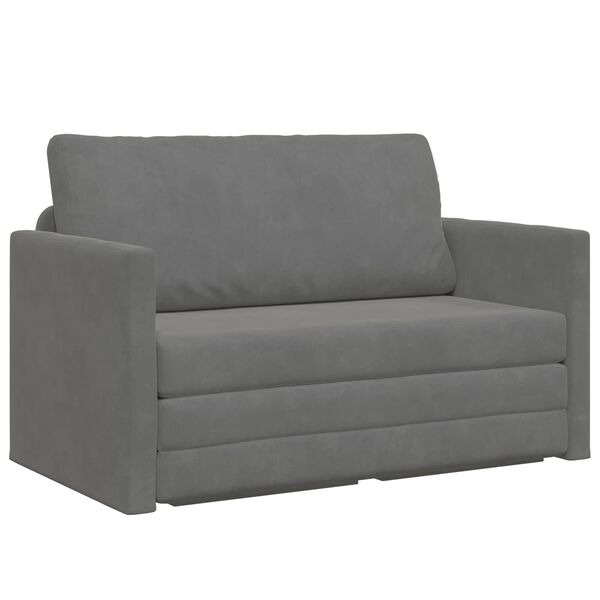 vidaXL Folding Sofa Bed Dark Grey 124 x 71 x 78 cm Velvet