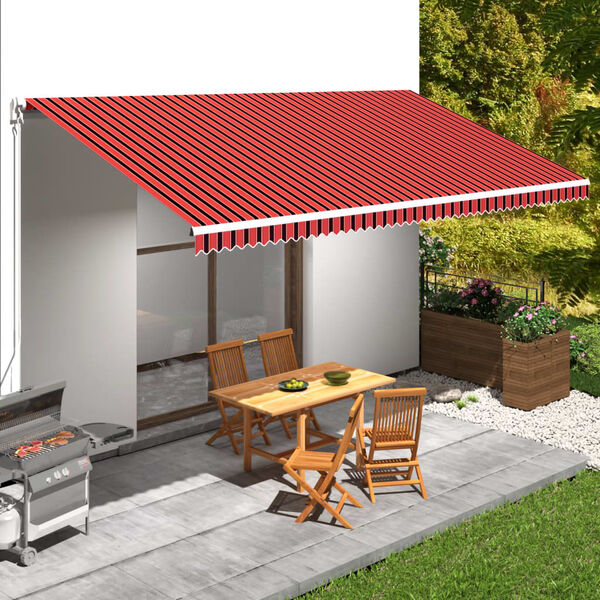 vidaXL Awning Top Sunshade Canvas Orange and Brown 6x3 m