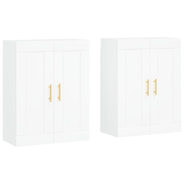 vidaXL Wall Mounted Cabinets 2 pcs White Engineered Wood