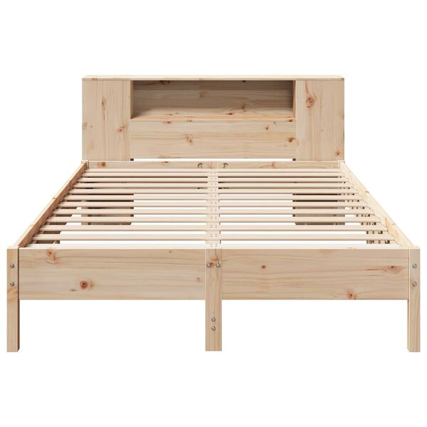 vidaXL Bookcase Bed without Mattress 135x190 cm Double Solid Wood Pine