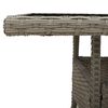 vidaXL Garden Table with Glass Top Light Grey 80x80x75 cm Poly Rattan