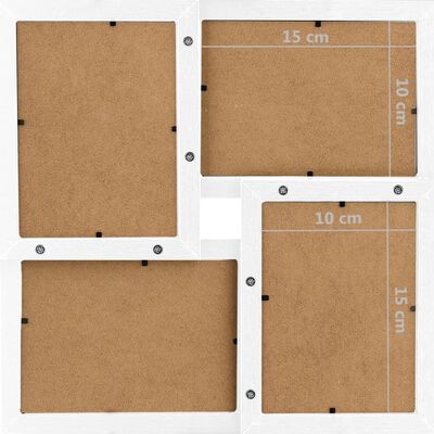 vidaXL Collage Photo Frame for 24x(10x15 cm) Picture White MDF