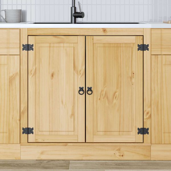 vidaXL Cabinet with Storage Honey 80 x 46 x 81.5 cm Solid Pine Wood