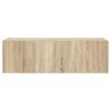 vidaXL TV Wall Cabinet with LED Lights Sonoma Oak 100x35x31 cm