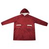 vidaXL Blanket Hoodie Bordeaux Red M Fleece and Flannel