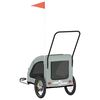 vidaXL Pet Bike Trailer Grey Oxford Fabric and Iron
