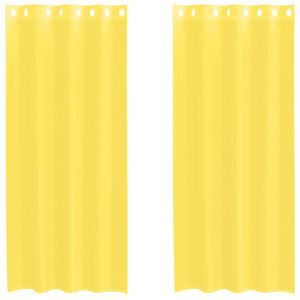 vidaXL Voile Curtains with Grommets 2 pcs Yellow