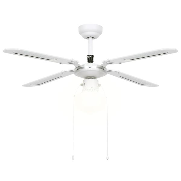 vidaXL Ceiling Fan with Light 106 cm White