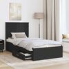 vidaXL Bed Frame Black and Silver 75 x 190 cm Engineered Wood