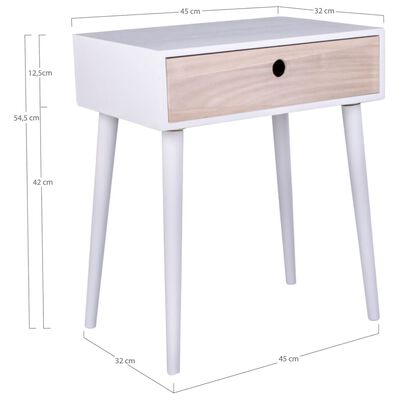 House Nordic Bedside Table Annemie White and Natural
