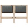 vidaXL Upholstered Headboard Brown 120 cm Solid Pine Wood