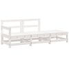 vidaXL 3 Piece Garden Lounge Set White Solid Wood Pine