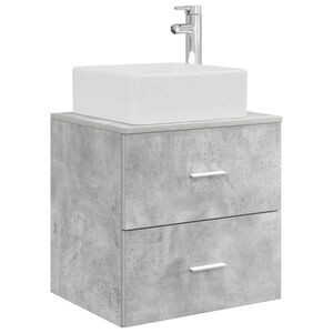 vidaXL Wall-Mounted Sink Vanity Concrete Grey 53 x 34.5 x 63 cm